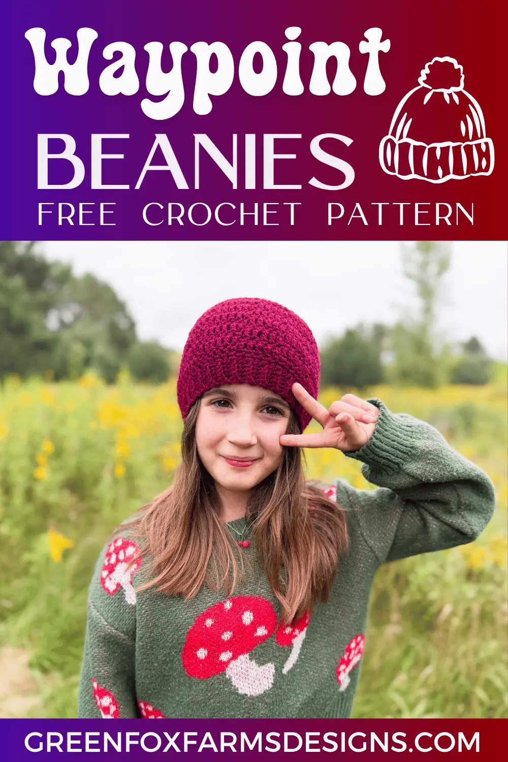 crochet Free Waypoint Beanie Crochet Chemo Hat Pattern Green Fox Farms Designs PIN 8